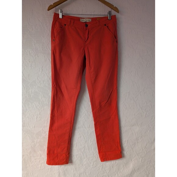 Anthropologie Pilcro and the Letterpress Jeans Size 26 Orange Stet Fit Cropped - Picture 1 of 12